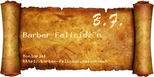 Barber Felicián névjegykártya